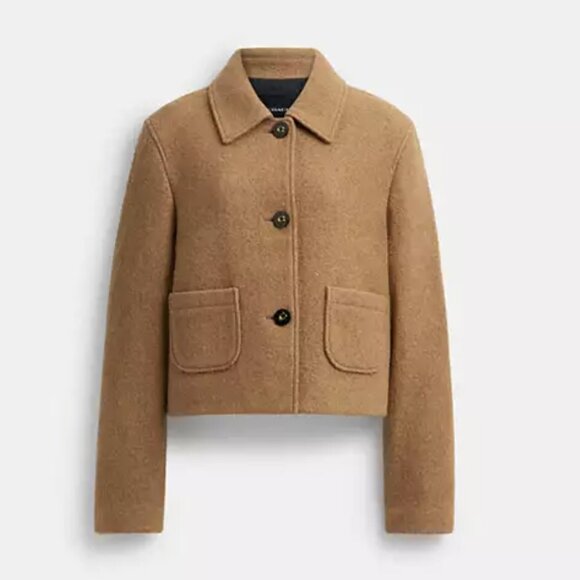 NWT - Coach short wool coat Size Large - Picture 1 of 6